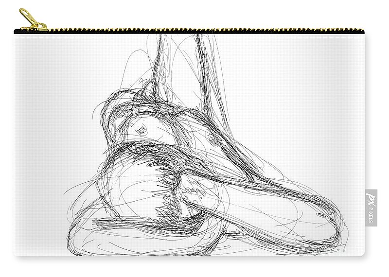  Zip Pouch featuring the drawing Nude Male Sketches 3 by Gordon Punt