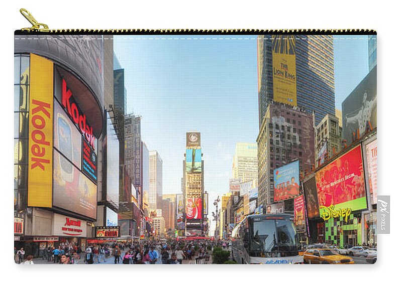 Art Carry-all Pouch featuring the photograph NYC Times Square by Yhun Suarez