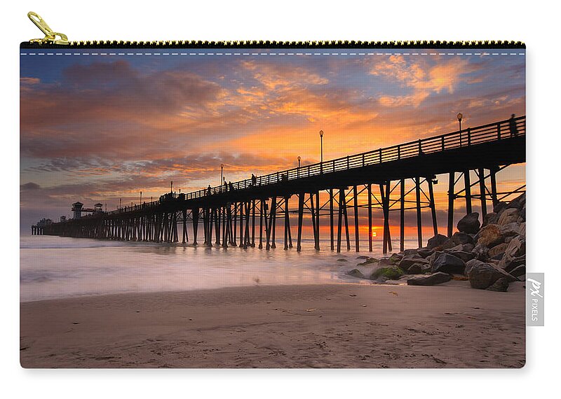 Sunset Carry-all Pouch featuring the photograph Oceanside Sunset 7 by Larry Marshall