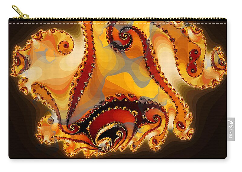 Fractal Zip Pouch featuring the digital art Ode to Picasso I by Debra Martelli
