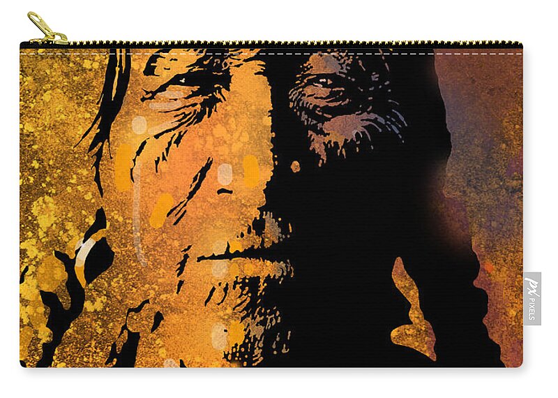 Native American Zip Pouch featuring the painting Oglala Elder by Paul Sachtleben