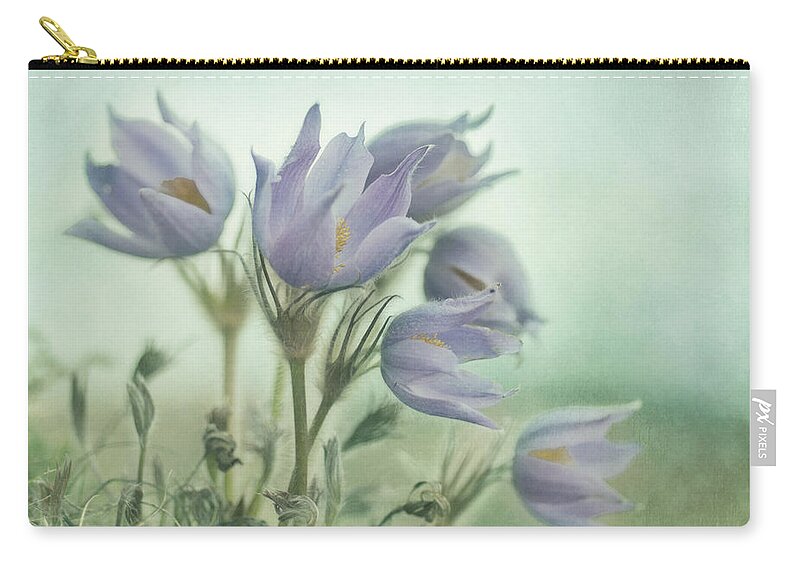 Recreation Site Zip Pouch featuring the photograph On The Crocus Bluff by Priska Wettstein