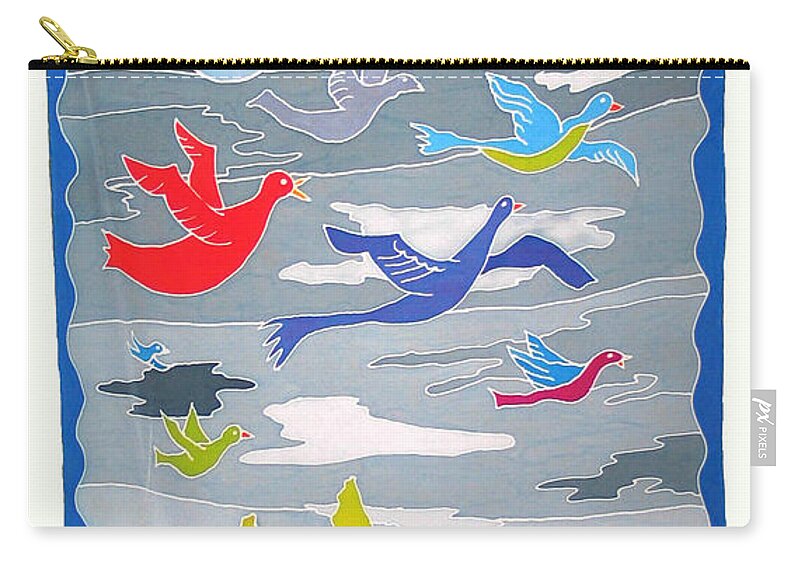 Landscape Zip Pouch featuring the painting Once In A Blue Moon by Rollin Kocsis