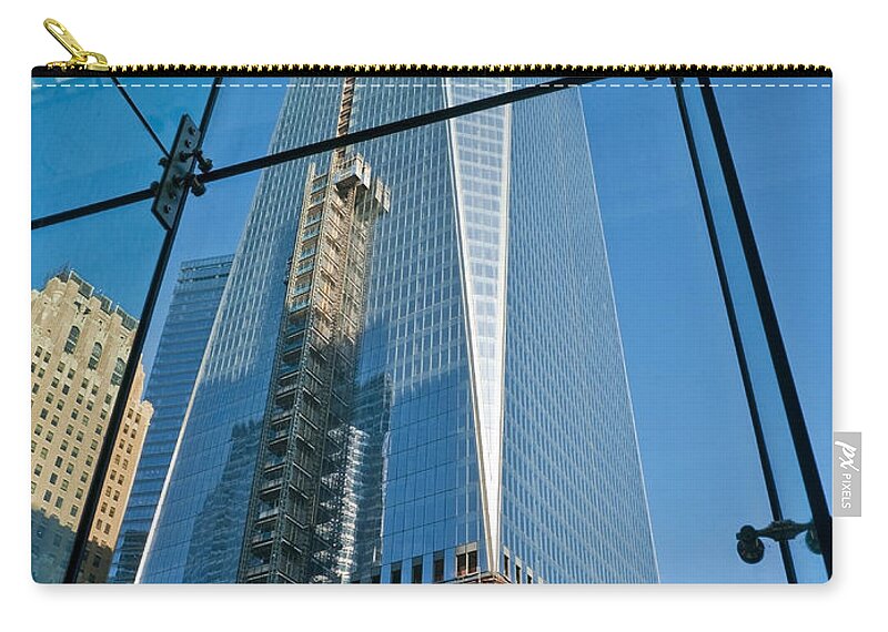 Nyc Zip Pouch featuring the photograph One WTC Rising by S Paul Sahm