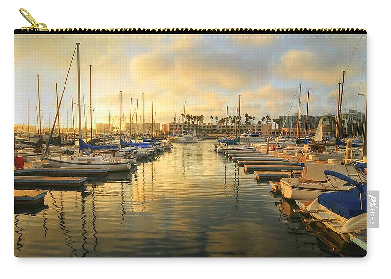 Marina Del Rey Zip Pouch featuring the photograph Open Lane by Richard Omura