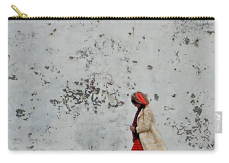 Grunge Zip Pouch featuring the photograph Orange Slice by Terry Doyle