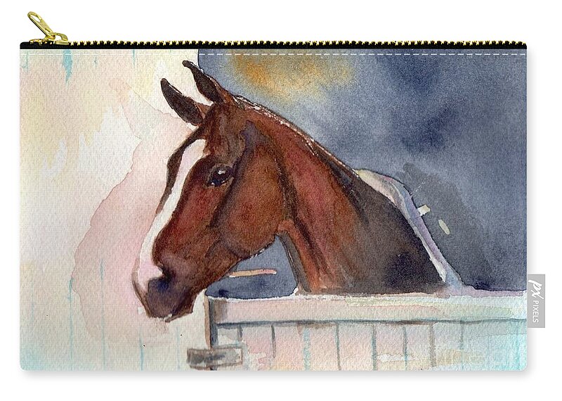 Horse Art Zip Pouch featuring the painting Over The Top by Maria Reichert