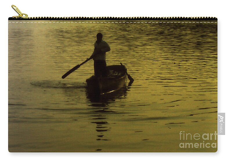 Silhouette Zip Pouch featuring the photograph Paddle Boy by Lydia Holly