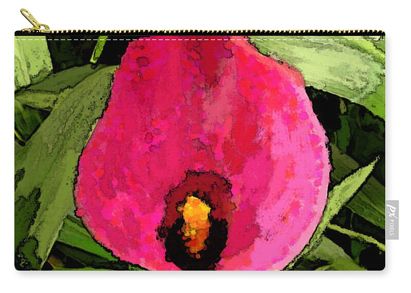 Nature Zip Pouch featuring the photograph Painted Pink Cala Lily by Debbie Portwood