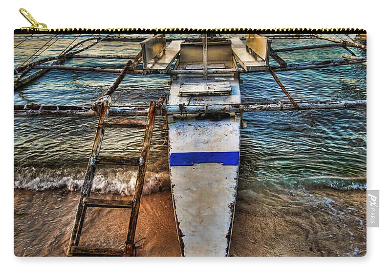 Yhun Suarez Zip Pouch featuring the photograph Panglao Island Boat by Yhun Suarez