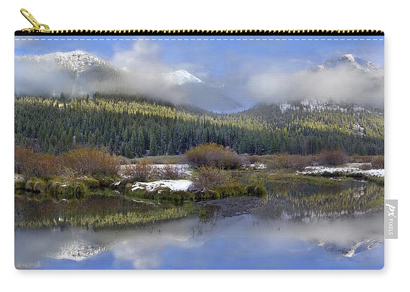 00175165 Carry-all Pouch featuring the photograph Panoramic View Of The Pioneer Mountains by Tim Fitzharris