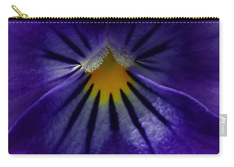 Pansies Zip Pouch featuring the photograph Pansy Abstract by Lisa Phillips