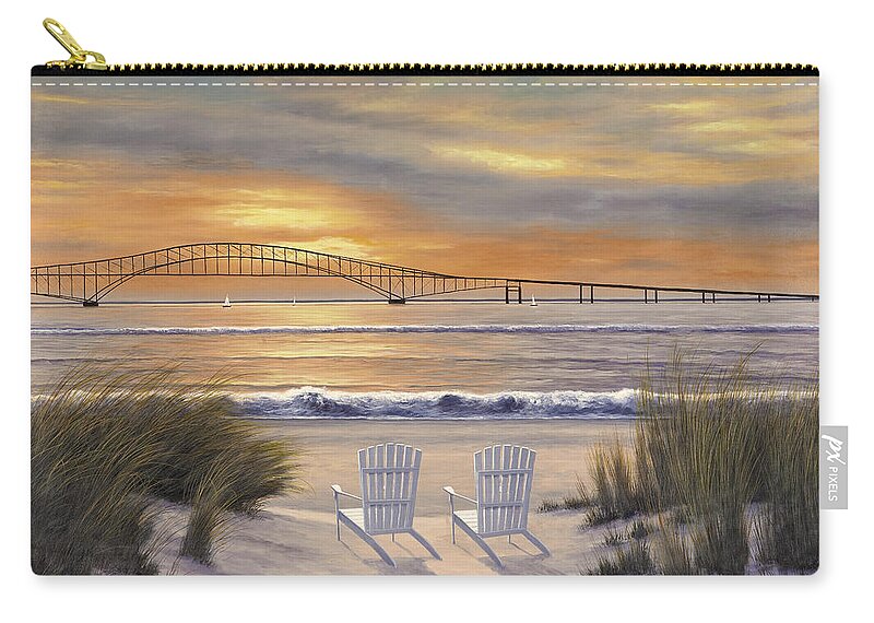 Bridge Zip Pouch featuring the painting Paradise Dreams by Diane Romanello