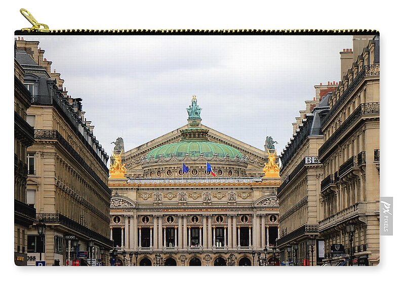 Paris Zip Pouch featuring the photograph Paris Opera 2 by Andrew Fare