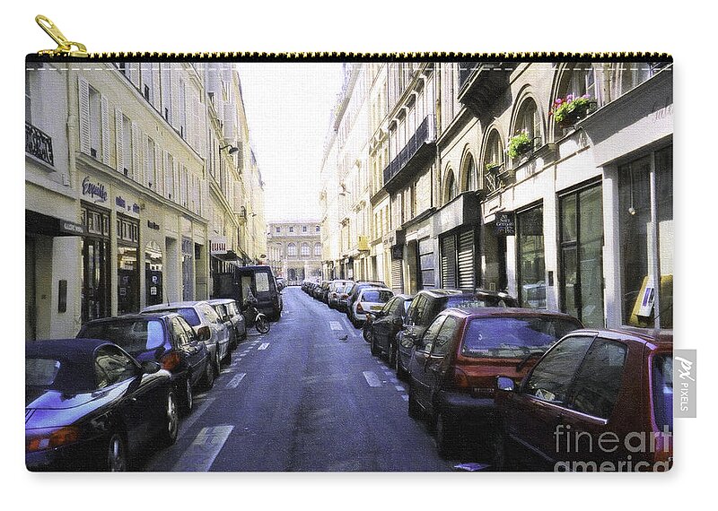 Landscape Zip Pouch featuring the digital art Paris Street by Donna L Munro