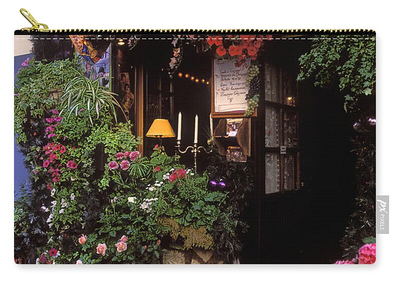 Wine Store Zip Pouch featuring the photograph Paris Wine Store by Dave Mills