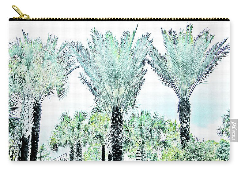 Palm Trees Zip Pouch featuring the digital art Pastel Palms by Lizi Beard-Ward