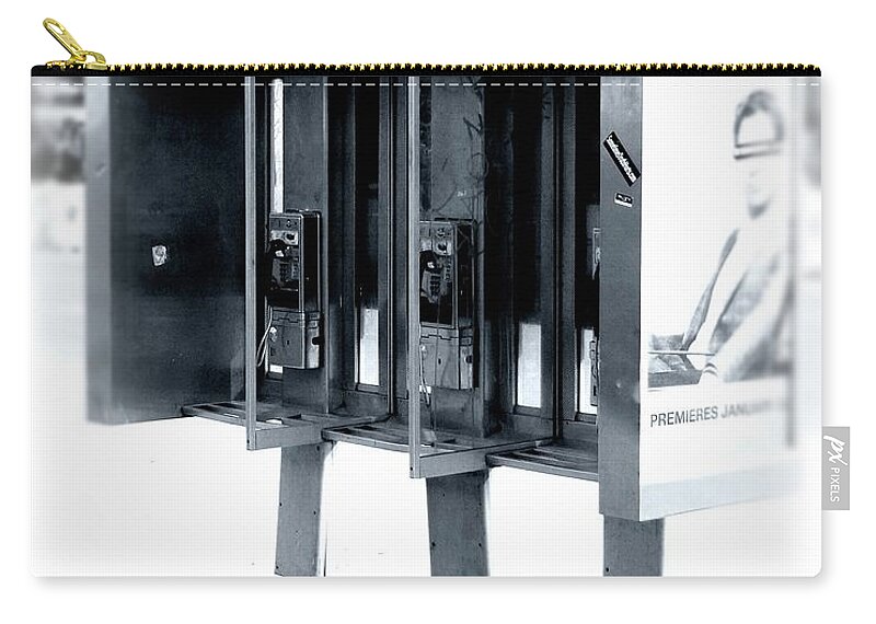 New York City Zip Pouch featuring the photograph Pay Phones - Still in NYC by Angie Tirado