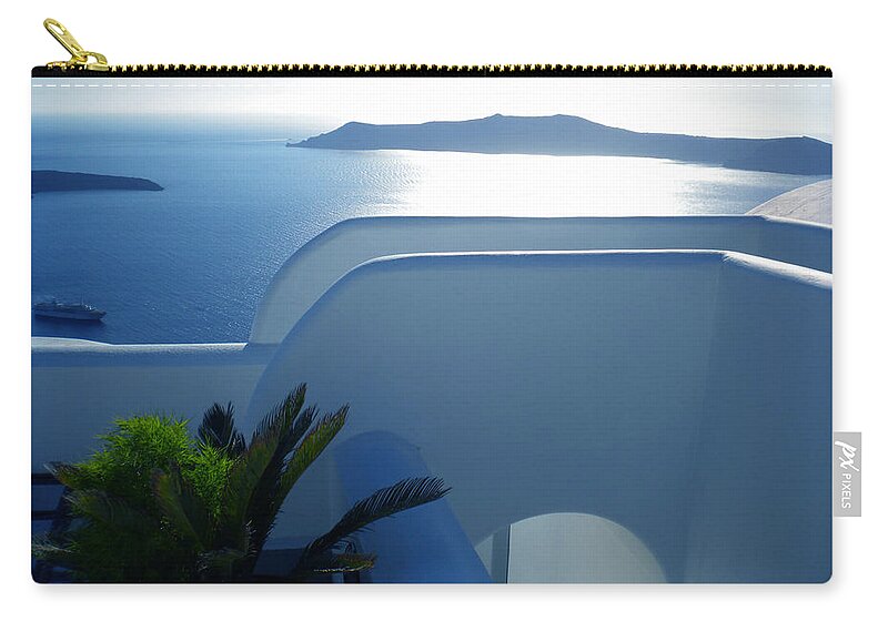 Colette Zip Pouch featuring the photograph Peaceful Sunset Santorini by Colette V Hera Guggenheim