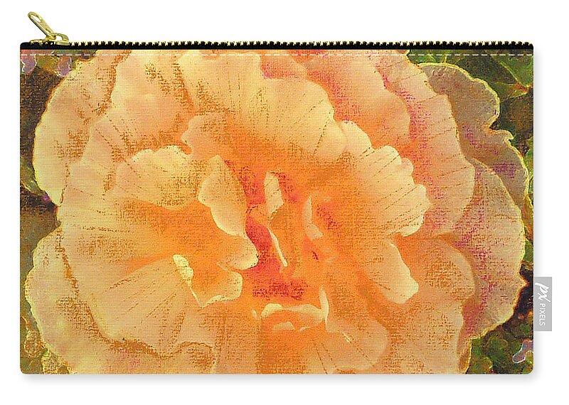 Rose Zip Pouch featuring the painting Peach Begonia by Richard James Digance
