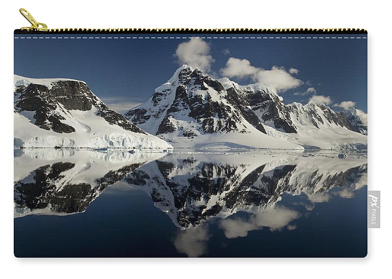 00479577 Zip Pouch featuring the photograph Peaks Along Neumayer Channel by Colin Monteath