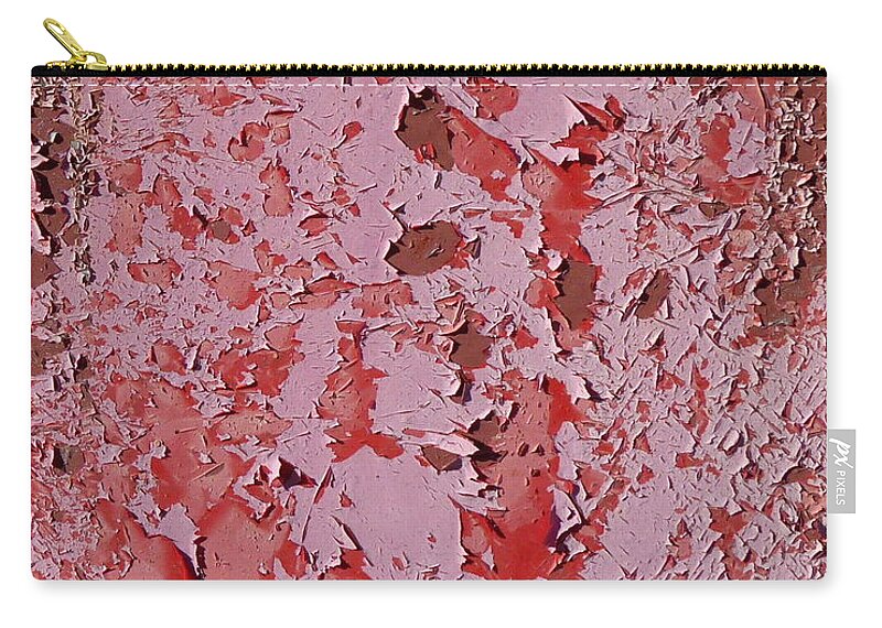 Pink Zip Pouch featuring the photograph Pink Peeling Paint by Carla Parris