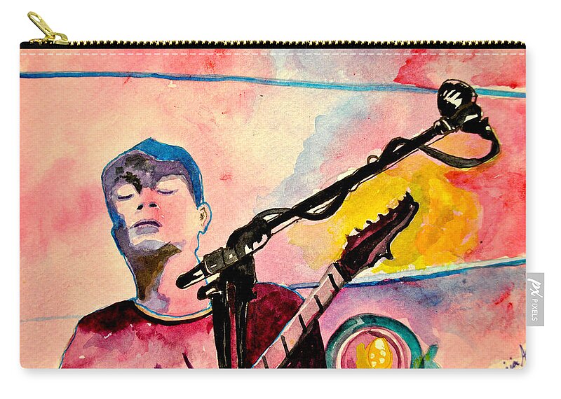 Umphrey's Mcgee Carry-all Pouch featuring the drawing Pink yUm by Patricia Arroyo