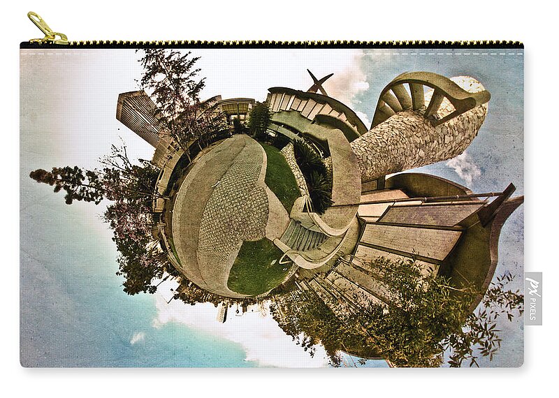 Stereographic Projection Zip Pouch featuring the photograph Planet LACMA by Natasha Bishop