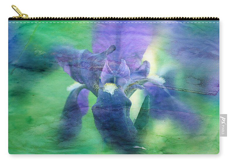 Flowers Photograph Zip Pouch featuring the photograph Poetic Iris 2 by Toni Hopper