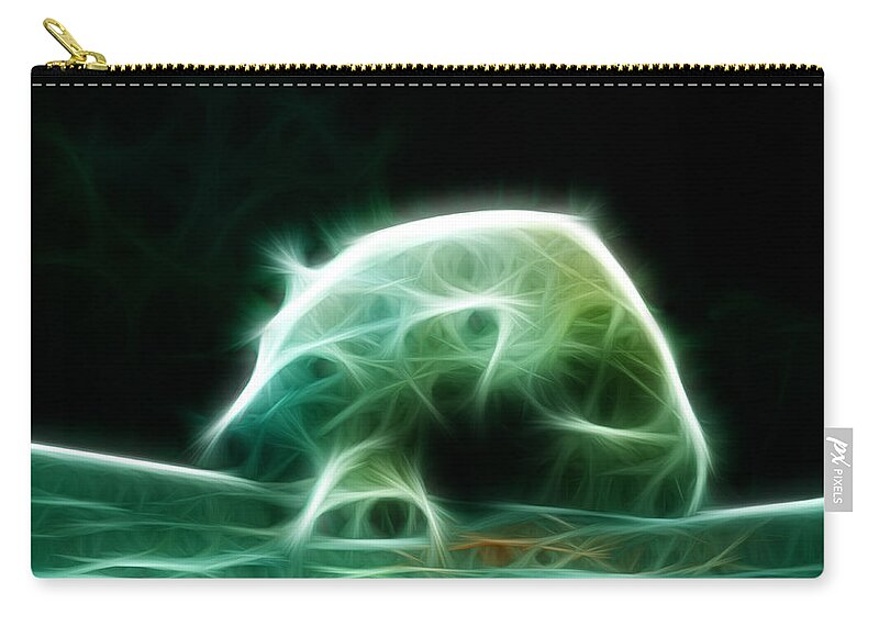 Fractalius Zip Pouch featuring the photograph Polar Bear Fractalius by Maggy Marsh