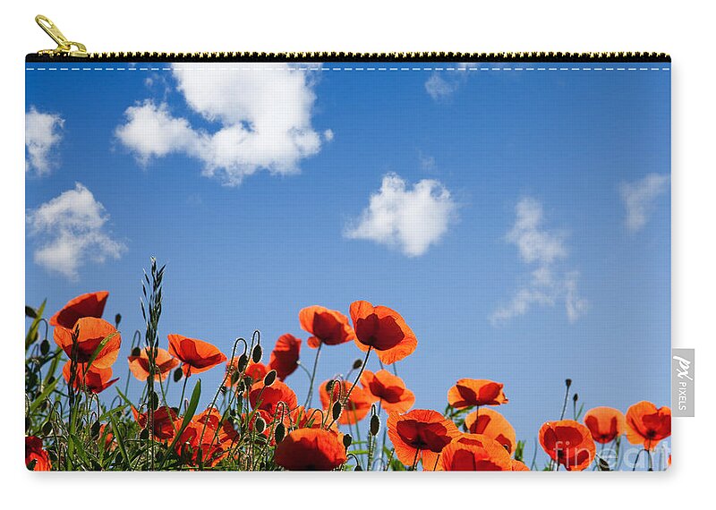Poppy Carry-all Pouch featuring the photograph Poppy Flowers 05 by Nailia Schwarz
