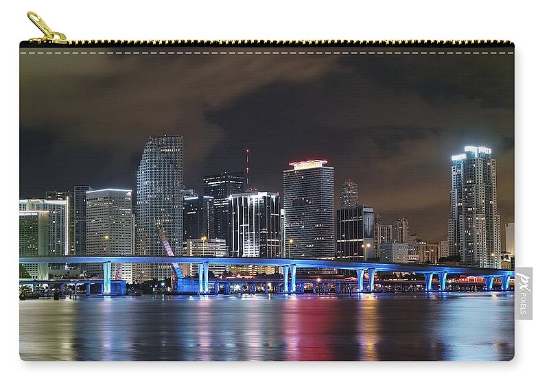 Art Zip Pouch featuring the photograph Port of Miami Downtown by Gary Dean Mercer Clark