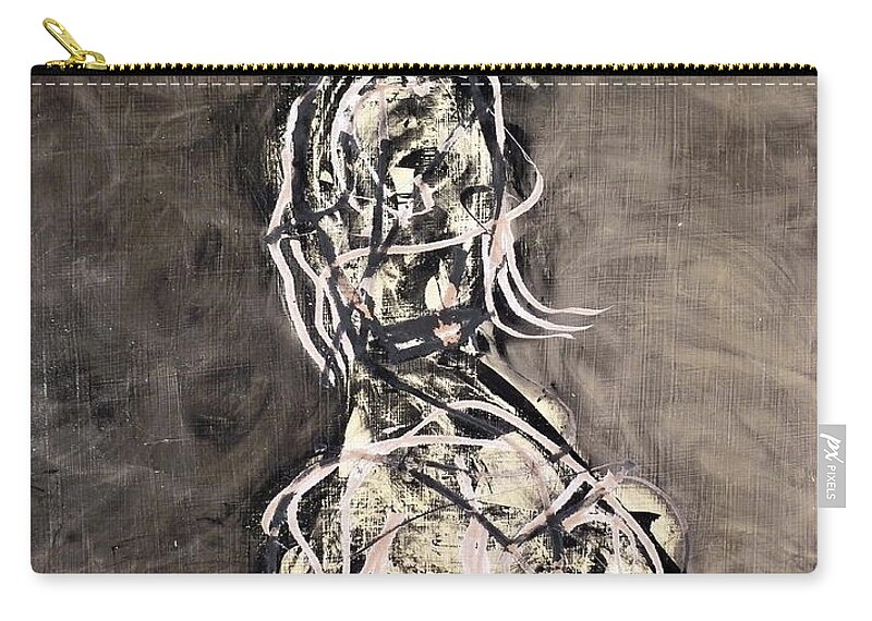  Zip Pouch featuring the painting Portrait Of B.z. by JC Armbruster