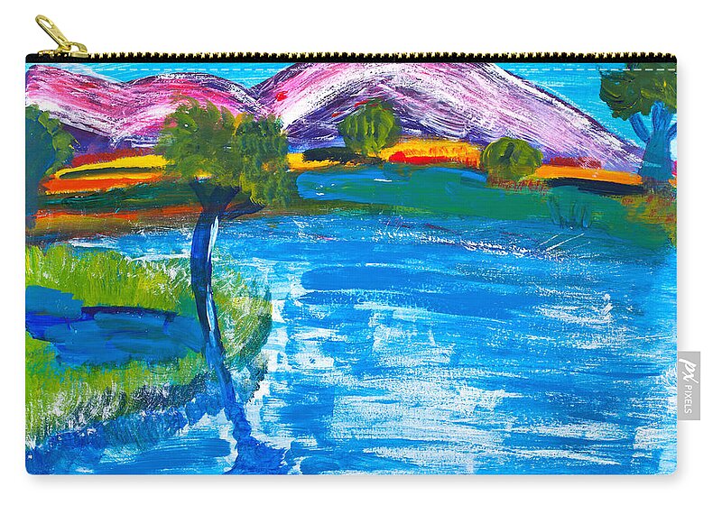Art Zip Pouch featuring the painting Portuguese hills by Simon Bratt
