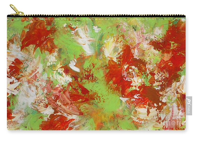 Abstract Zip Pouch featuring the painting Potted Flowers by Claire Gagnon