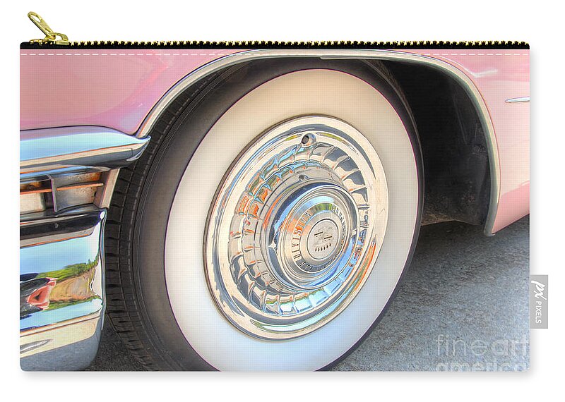 Cadillac Zip Pouch featuring the photograph Pretty In Pink by Anthony Wilkening