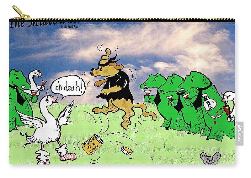 Cartoon Zip Pouch featuring the drawing Punk in a Can by Lizi Beard-Ward
