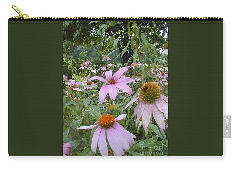 Flowers Carry-all Pouch featuring the photograph Purple Coneflowers by Vonda Lawson-Rosa