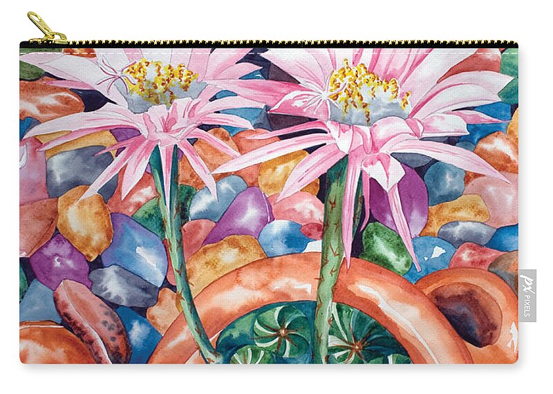 Flower.floral Zip Pouch featuring the painting Queen of the Night III by Kandyce Waltensperger