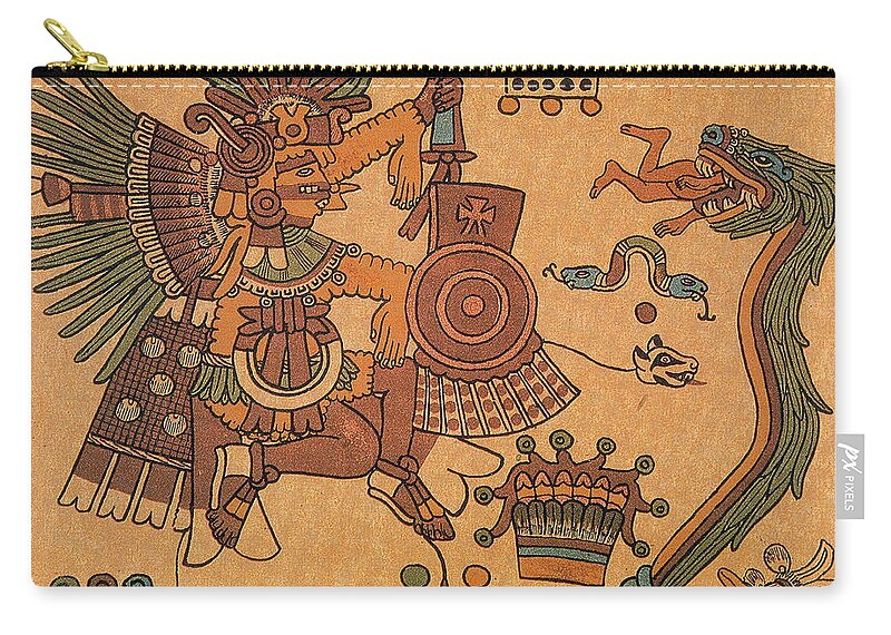 History Carry-all Pouch featuring the photograph Quetzalcoatl, Aztec Feathered Serpent by Photo Researchers
