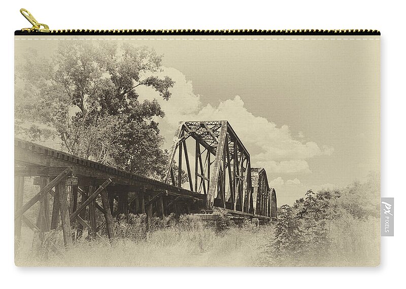 Bridges Zip Pouch featuring the photograph Railroad Bridge 13979s by Guy Whiteley