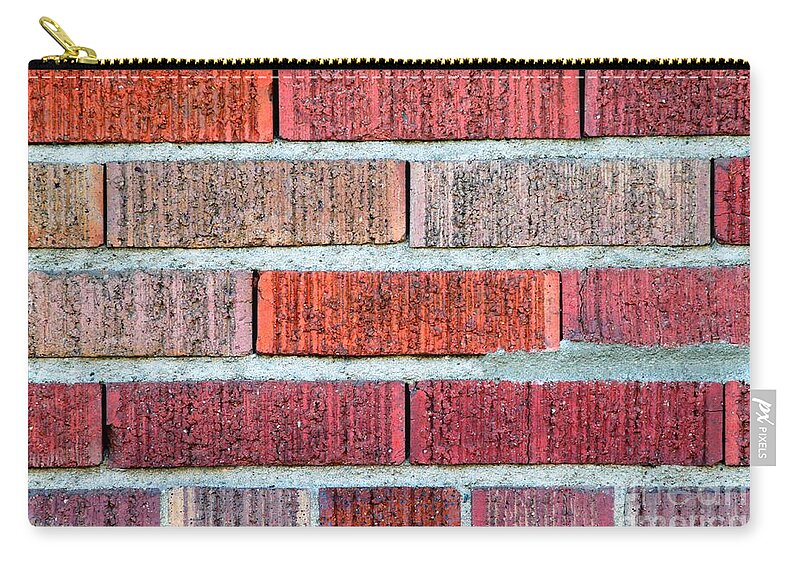 Wall Zip Pouch featuring the photograph Red Brick Wall by Henrik Lehnerer