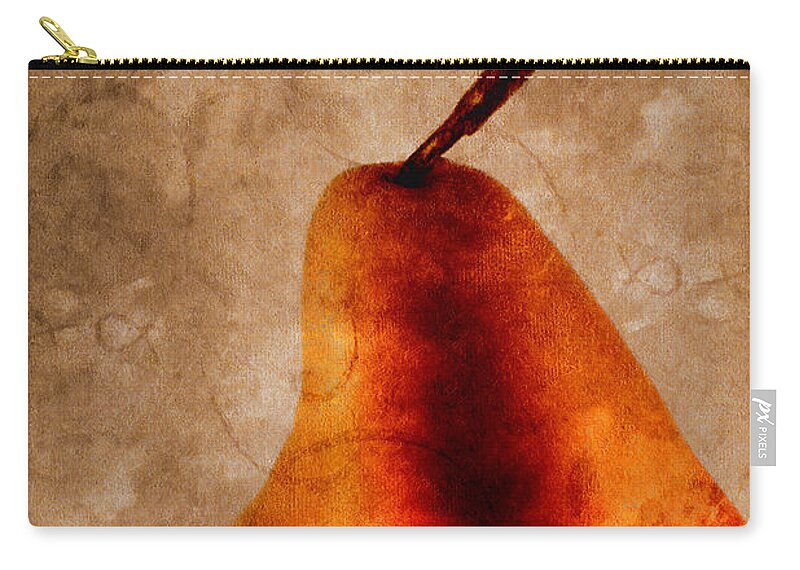 Pear Zip Pouch featuring the photograph Red Pear I by Carol Leigh