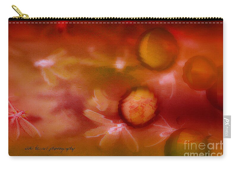 Bright Zip Pouch featuring the photograph Red Pearl Dragon Fly by Vicki Ferrari