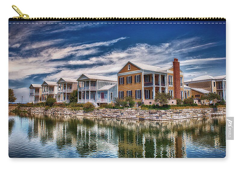 Missouri Zip Pouch featuring the photograph Reflecting On New Town 2 by Bill and Linda Tiepelman