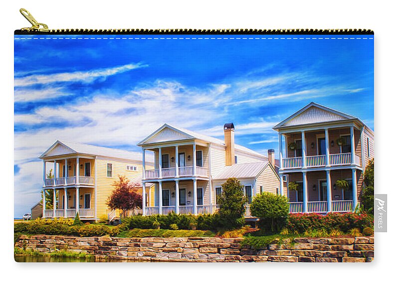 Missouri Zip Pouch featuring the photograph Reflecting On New Town 3 by Bill and Linda Tiepelman
