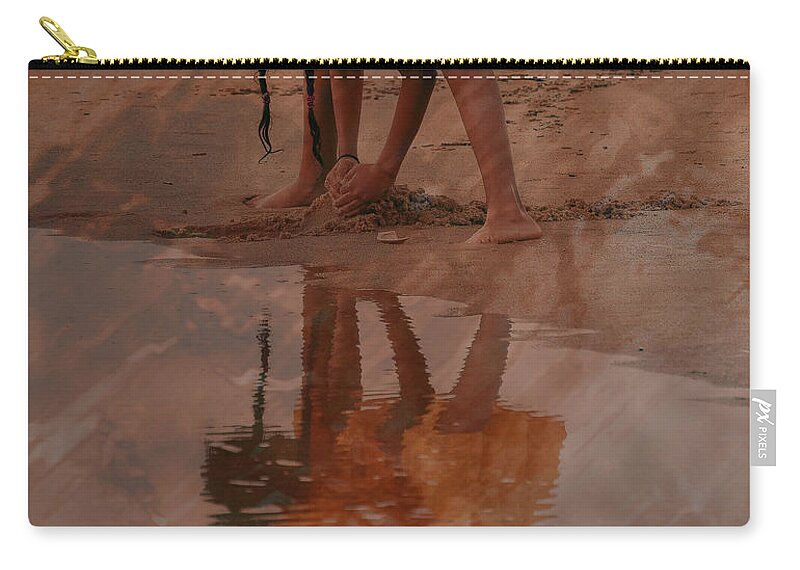 Sand Zip Pouch featuring the photograph Reflections Of India by Trish Tritz