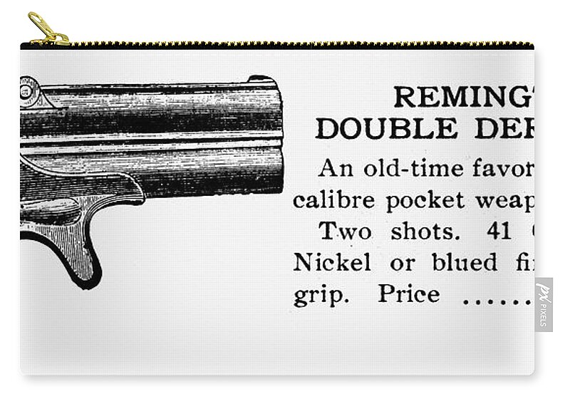 20th Century Zip Pouch featuring the photograph Remington Double Derringer by Granger