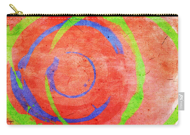 Red Zip Pouch featuring the painting RGB by Julie Niemela