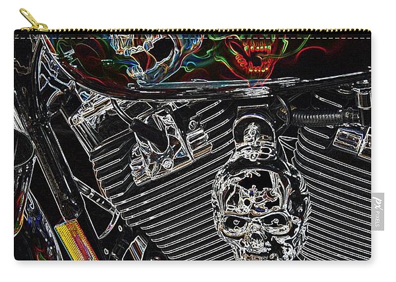 Motorcycle Zip Pouch featuring the photograph Road Warrior by Anthony Wilkening
